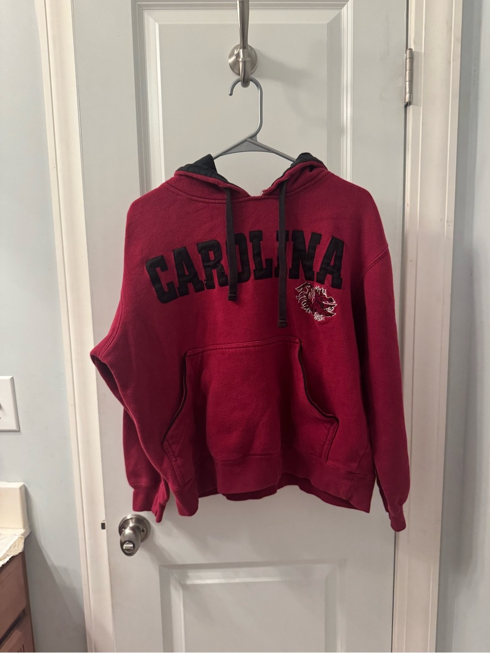 Champs Red 'CAROLINA' Hooded Pullover Sweatshirt with Black Trim gamecocks